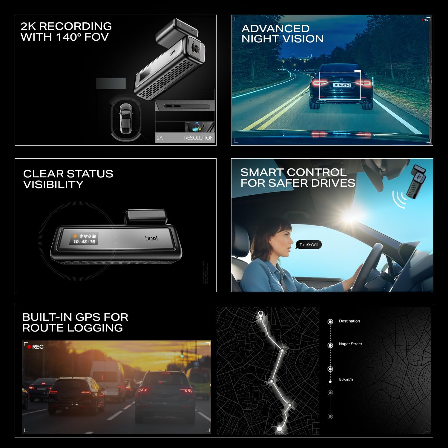 Boat Hive Dashcam M1 Features